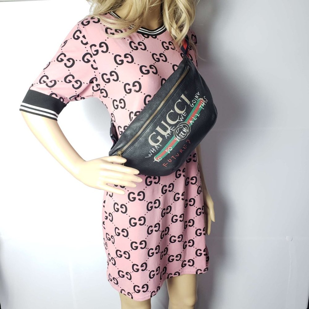 100% Authentic Gucci Black Leather Belt Bag - Picture 14 of 16